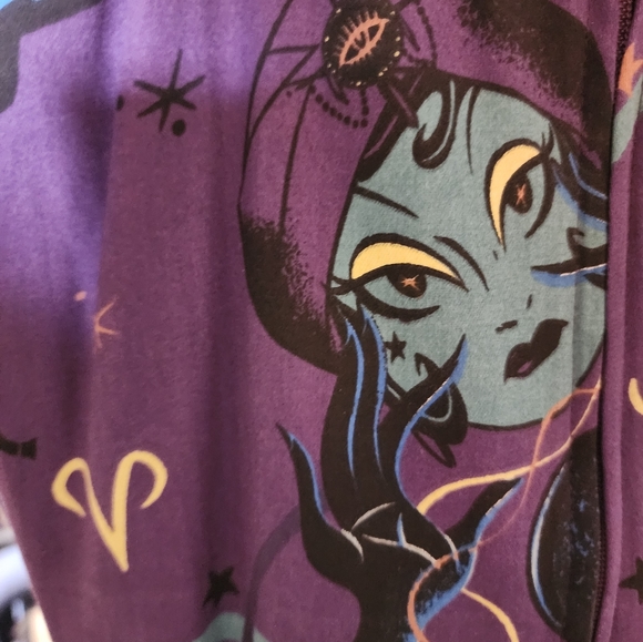 XS Pinup Couture Holly Dress in Fortune Teller print by Stephanie Buschema GUC - Picture 4 of 4